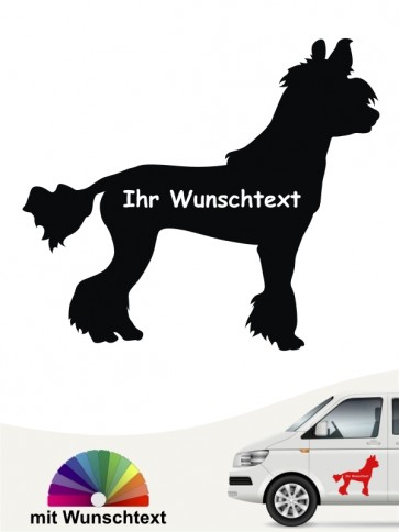 Chinesischer Schopfhund Silhouette mit Wunschtext anfalas.de