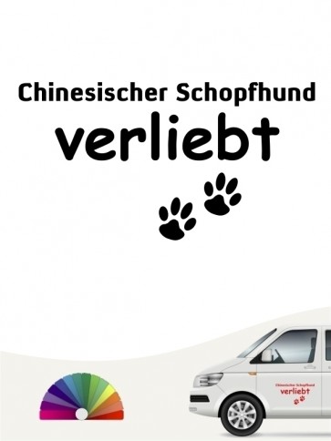 Hunde-Autoaufkleber Chinesischer Schopfhund verliebt von Anfalas.de