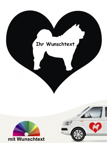 Chow-Chow Silhouette im Herzmotiv mit Wunschname anfalas.de