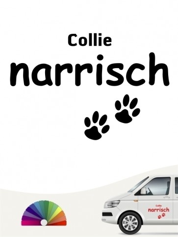Hunde-Autoaufkleber Collie narrisch von Anfalas.de