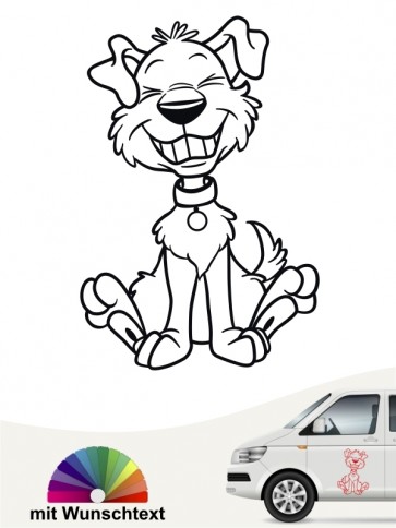 Lustiger Comic Hund Autosticker von anfalas.de