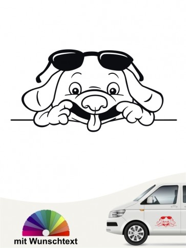 Comic Hunde Autoaufkleber mit Wunschname von anfalas.de