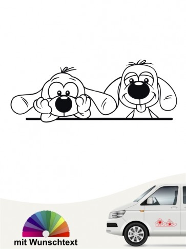 Comic Hunde Heckscheibenaufkleber von anfalas.de