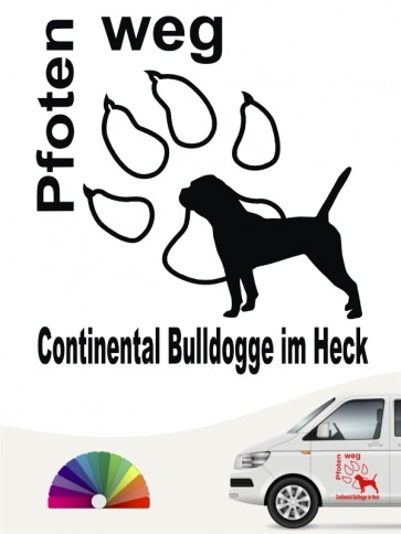 Continental Bulldogge Pfoten weg Aufkleber anfalas.de