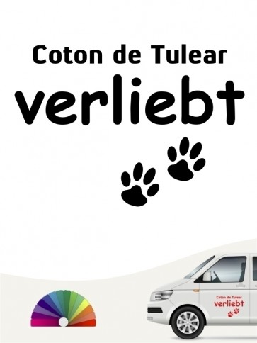 Hunde-Autoaufkleber Coton de Tulear verliebt von Anfalas.de
