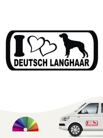 I Love Deutsch Langhaar Heckscheibenaufkleber anfalas.de