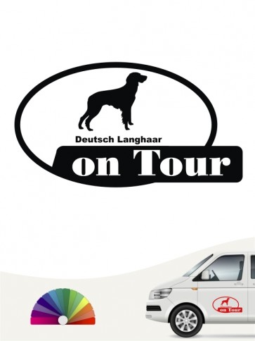 Deutsch Langhaar on Tour Autosticker anfalas.de