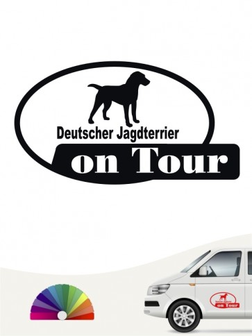Deutscher Jagdterrier on Tour Autosticker versch. Farben anfalas.de