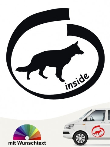 Dt. Schäferhund inside Sticker mit Wunschtext anfalas.de