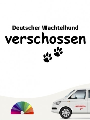 Hunde-Autoaufkleber Deutscher Wachtelhund verschossen von Anfalas.de