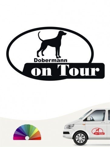 Dobermann on Tour Autoaufkleber versch. Farben anfalas.de