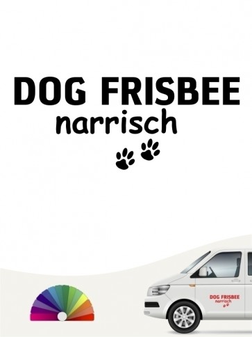 Hunde-Autoaufkleber Dog Frisbee narrisch von Anfalas.de