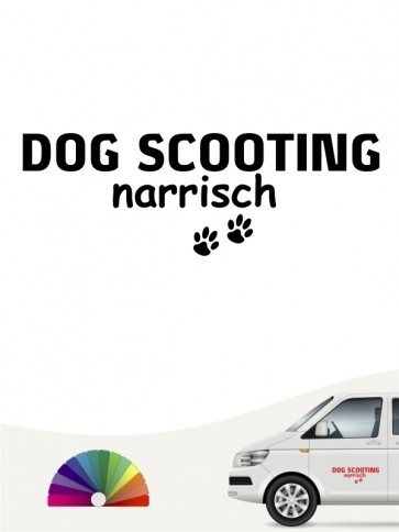 Hunde-Autoaufkleber Dog Scooting narrisch von Anfalas.de