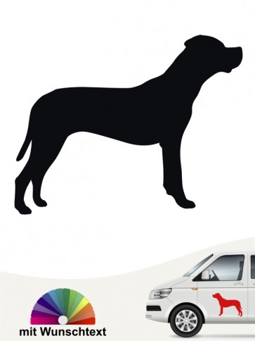 Dogo Argentino Heckscheibenaufkleber mit Wunschtext anfalas.de 