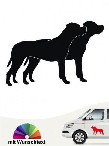 Dogo Argentino doppel Silhouette mit Wunschtext anfalas.de