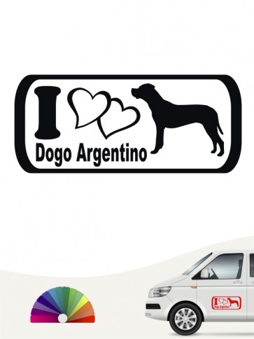 I Love Dogo Argentino Heckscheibenaufkleber anfalas.de