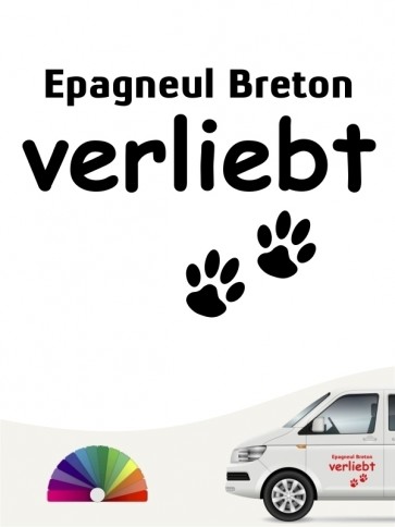 Hunde-Autoaufkleber Epagneul Breton verliebt von Anfalas.de