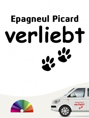 Hunde-Autoaufkleber Epagneul Picard verliebt von Anfalas.de
