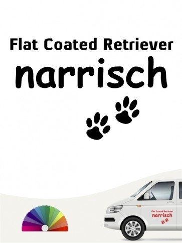 Hunde-Autoaufkleber Flat Coated Retriever narrisch von Anfalas.de