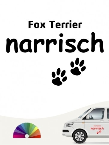 Hunde-Autoaufkleber Fox Terrier narrisch von Anfalas.de