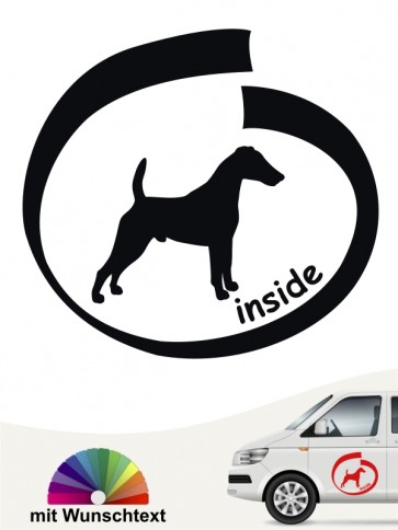 Inside Autoaufkleber Fox Terrier mit Wunschname anfalas.de