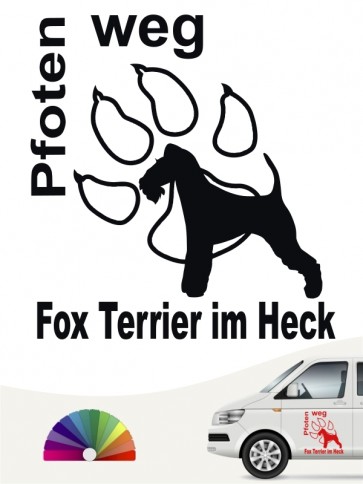 Pfoten weg Fox Terrier im Heck Aufkleber anfalas.de