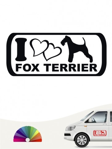 I Love Fox Terrier Rassehundeaufkleber anfalas.de