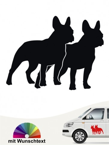 Französische Bulldogge doppel Silhouette Autoaufkleber anfalas.de