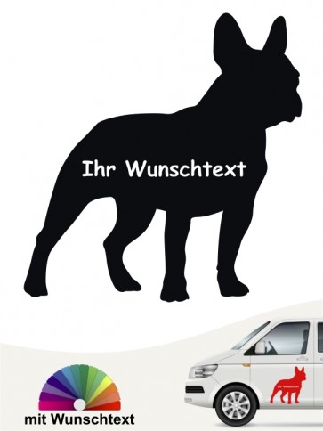Französische Bulldogge Silhouette mit Wunschname anfalas.de