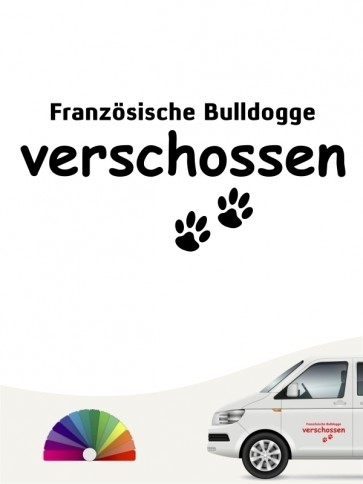 Hunde-Autoaufkleber Französische Bulldogge verschossen von Anfalas.de