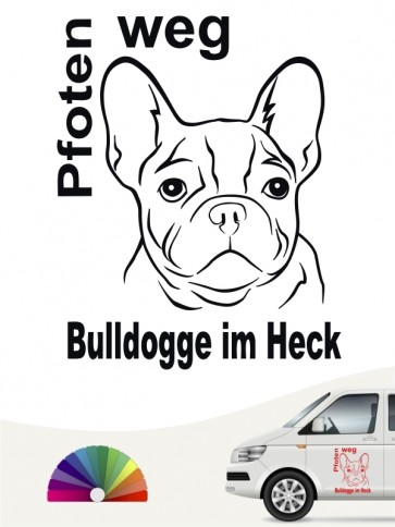 Pfoten weg Bulldogge im Heck Autoaufkleber anfalas.de