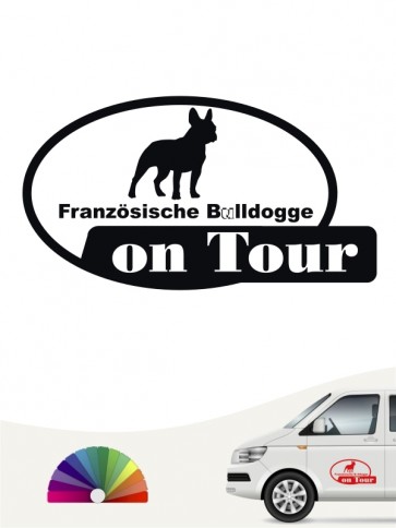 Französische Bulldogge on Tour Aufkleber anfalas.de