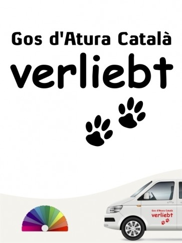 Hunde-Autoaufkleber Gos d'Atura Català verliebt von Anfalas.de