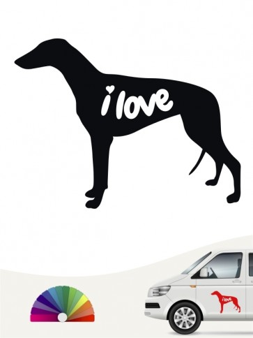 Greyhound  i love Aufkleber von anfalas.de