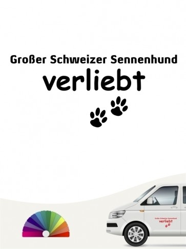 Hunde-Autoaufkleber Großer Schweizer Sennenhund verliebt von Anfalas.de