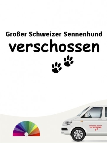 Hunde-Autoaufkleber Großer Schweizer Sennenhund verschossen von Anfalas.de