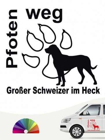 Grosser Schweizer Sennenhund Pfoten weg Autosticker von anfalas.de
