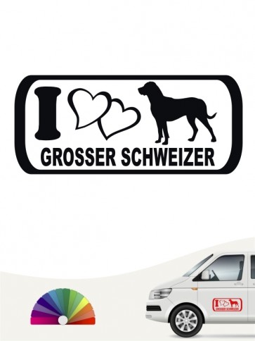Grosser Schweizer Sennenhund i Love Heckscheibenaufkleber von anfalas.de