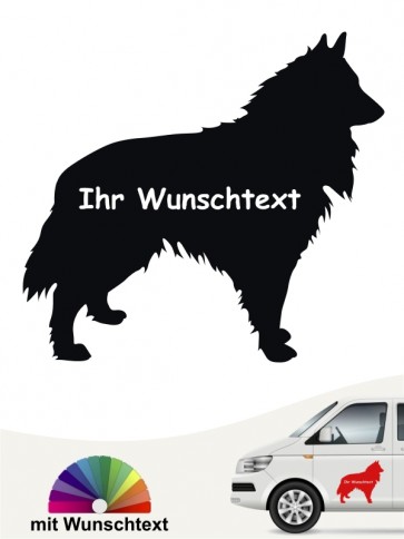 Groenendael Hundeaufkleber Silhouette mit Wunschname von anfalas.de