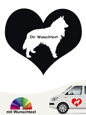 Groenendael Herzmotiv Sticker mit Wunschname von anfalas.de