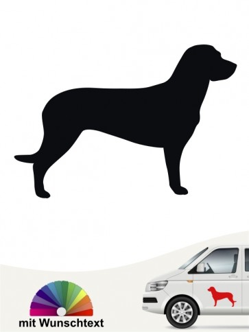 Hannoverscher Schweißhund Autoaufkleber mit Wunschtext von anfalas.de