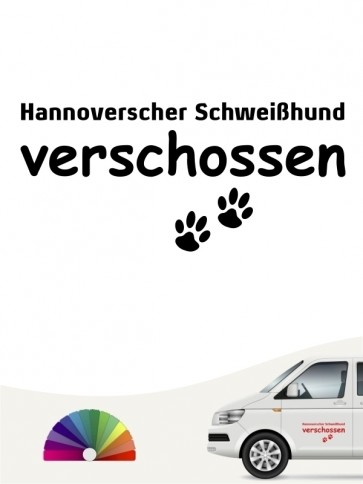 Hunde-Autoaufkleber Hannoverscher Schweißhund verschossen von Anfalas.de