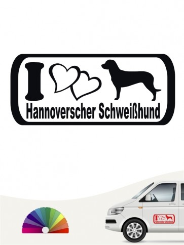Hannoverscher Schweißhund I Love Aufkleber von anfalas.de