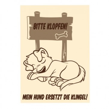 Hundeschild bitte klopfen Anfalas.de