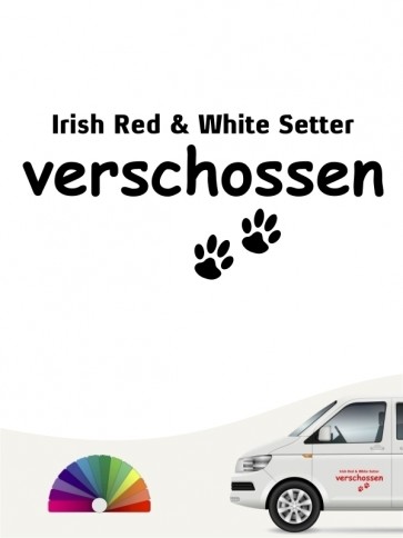 Hunde-Autoaufkleber Irish Red & White Setter verschossen von Anfalas.de