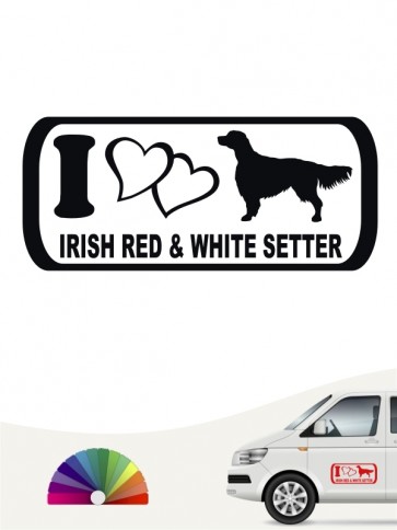 Hunde-Autoaufkleber Irish Red & White Setter 6 von Anfalas.de