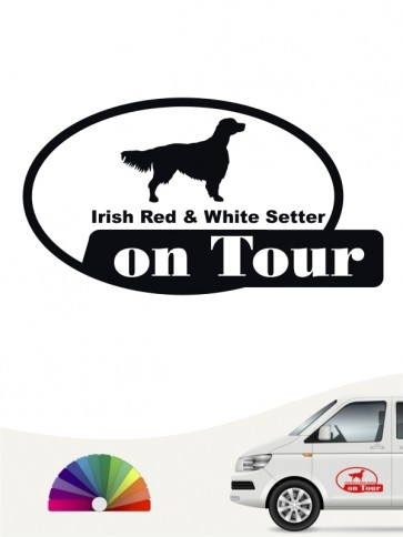 Hunde-Autoaufkleber Irish Red & White Setter 9 von Anfalas.de
