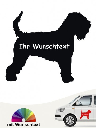 Irish Soft C. W. Terrier Silhouette Aufkleber mit Wunschname von anfalas.de