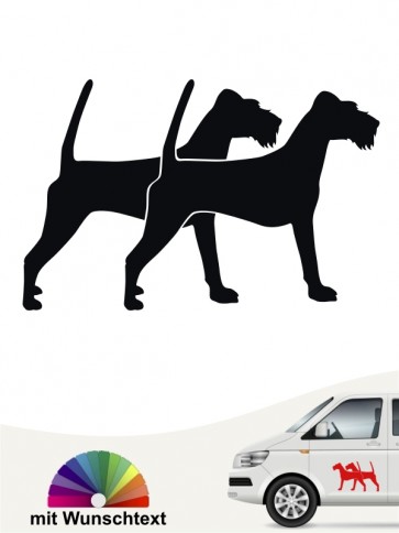 Doppel Silhouette Sticker Irish Terrier mit Wunschtext von anfalas.de
