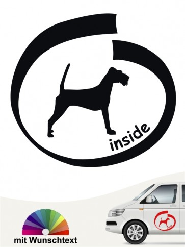 Irish Terrier inside Hundeaufkleber mit Wunschname von anfalas.de